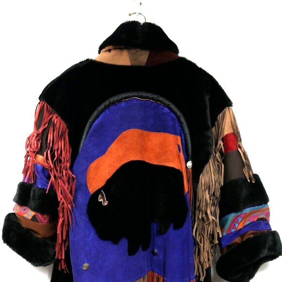 Where the Buffalo Roam Vintage Coat Cowgirl Western Southwestern Yellowstone - Picture 4 of 14